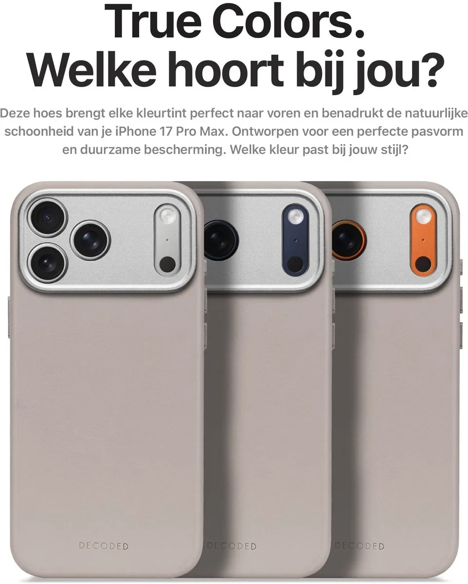 Decoded Leren Hoesje DEC2371 - iPhone 17 Pro Max - Clay Beige