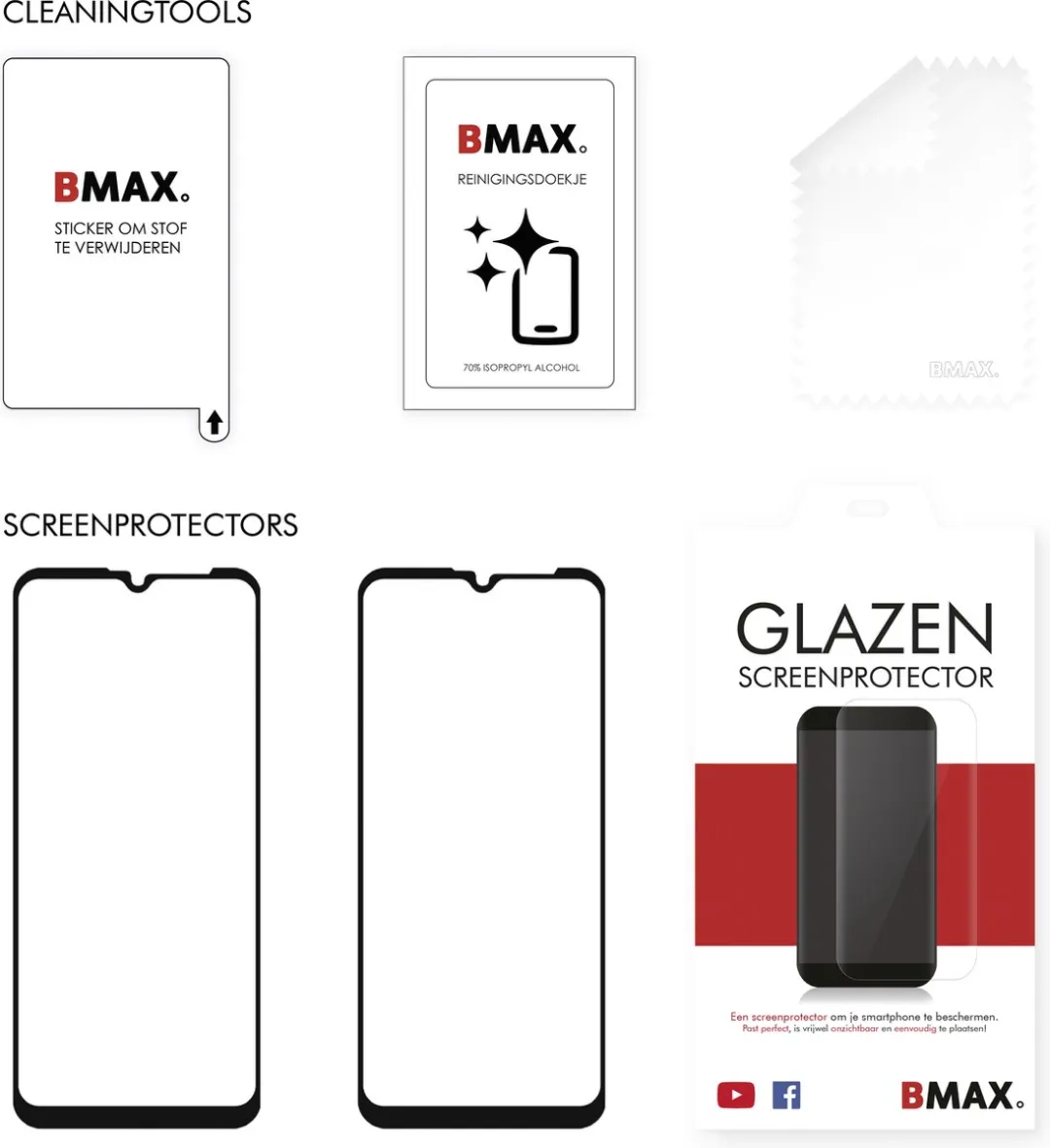BMAX Screenprotector Motorola Moto G50 - 2 Stuks - Zwart