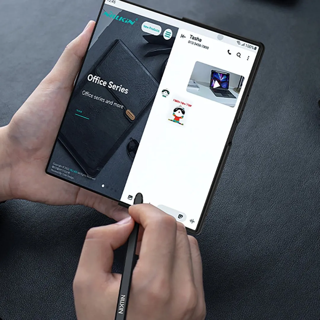 Nillkin Qin Pro Hoesje Zwart - Galaxy Z Fold 7 - 1 Pasje