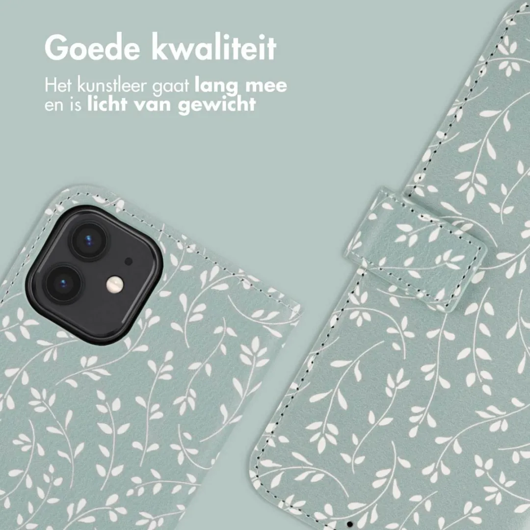 Imoshion iPhone 11 Hoesje Smoke Green Flowers - 3 Pasjes