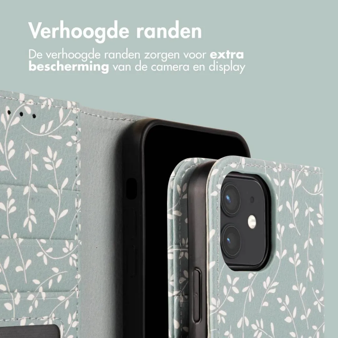 Imoshion iPhone 11 Hoesje Smoke Green Flowers - 3 Pasjes