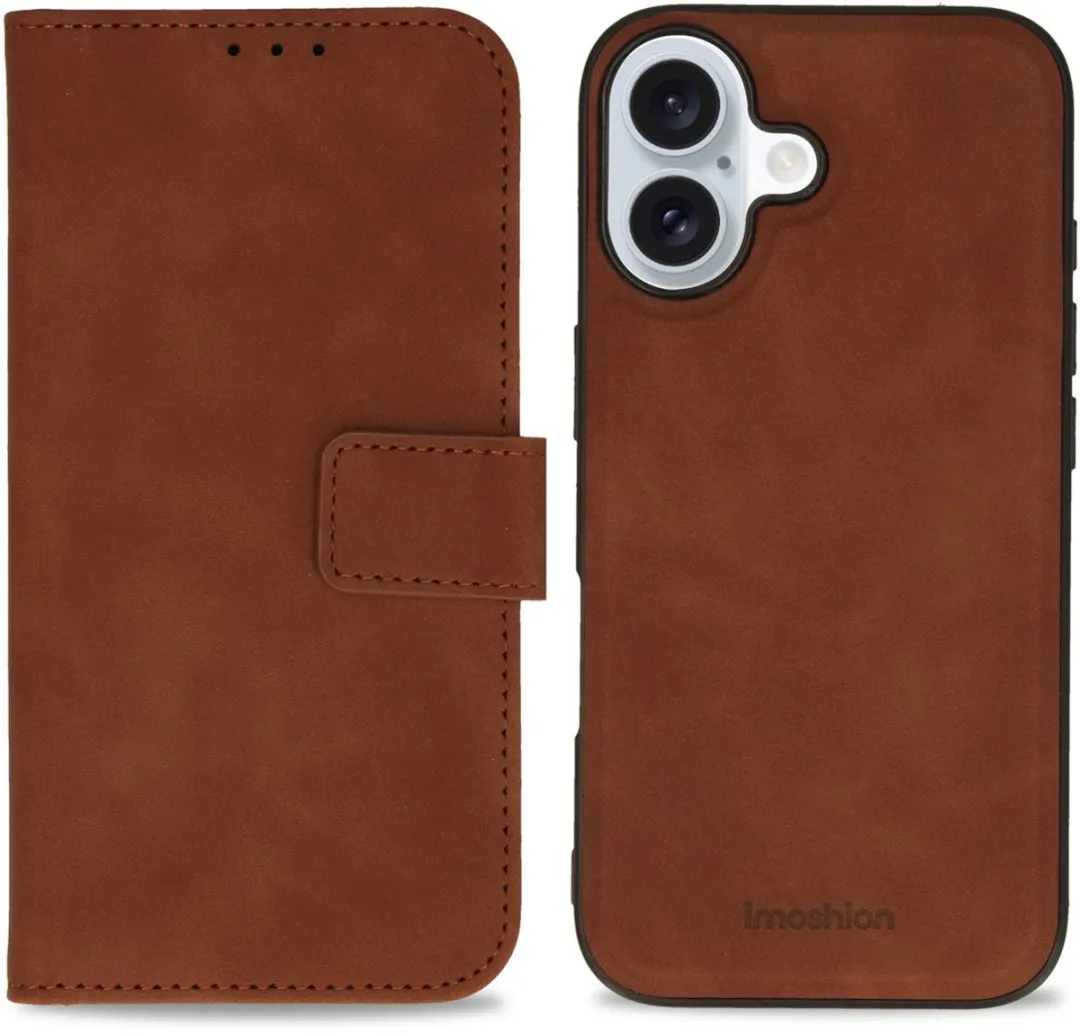 Imoshion iPhone 16 Hoesje 2-in-1 Bookcase - 3 Pasjes - Bruin