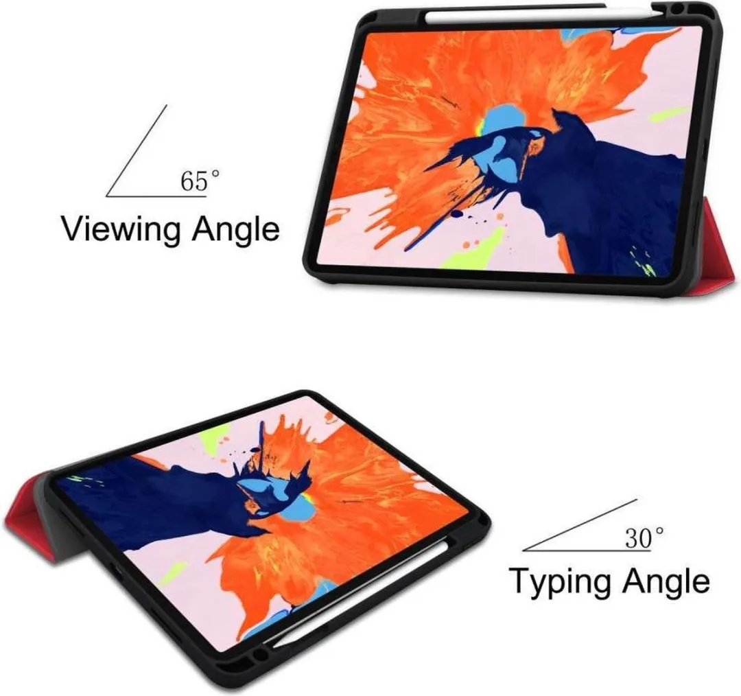 Just in Case Smart Tri-Fold Hoes iPad Pro 12.9 2020 - Rood