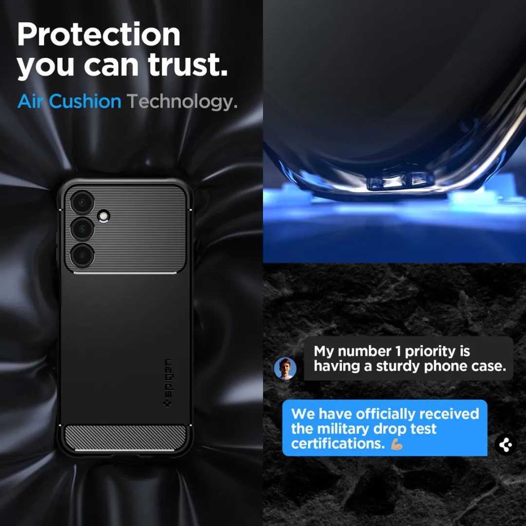 Spigen Rugged Armor Hoesje 8809971221382 - Samsung Galaxy A25 - Zwart