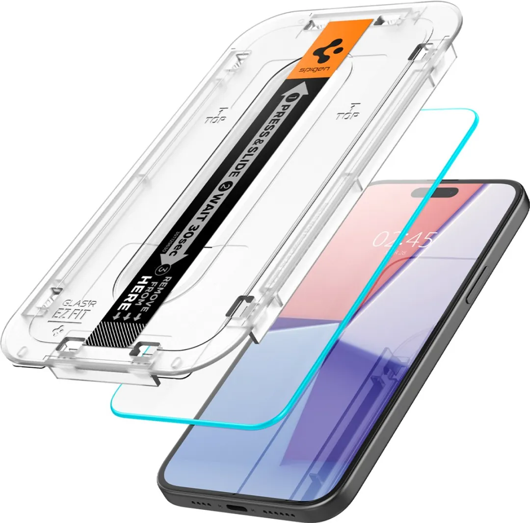 Spigen iPhone 15 Plus Glasbeschermer AGL06883 - 2 Stuks