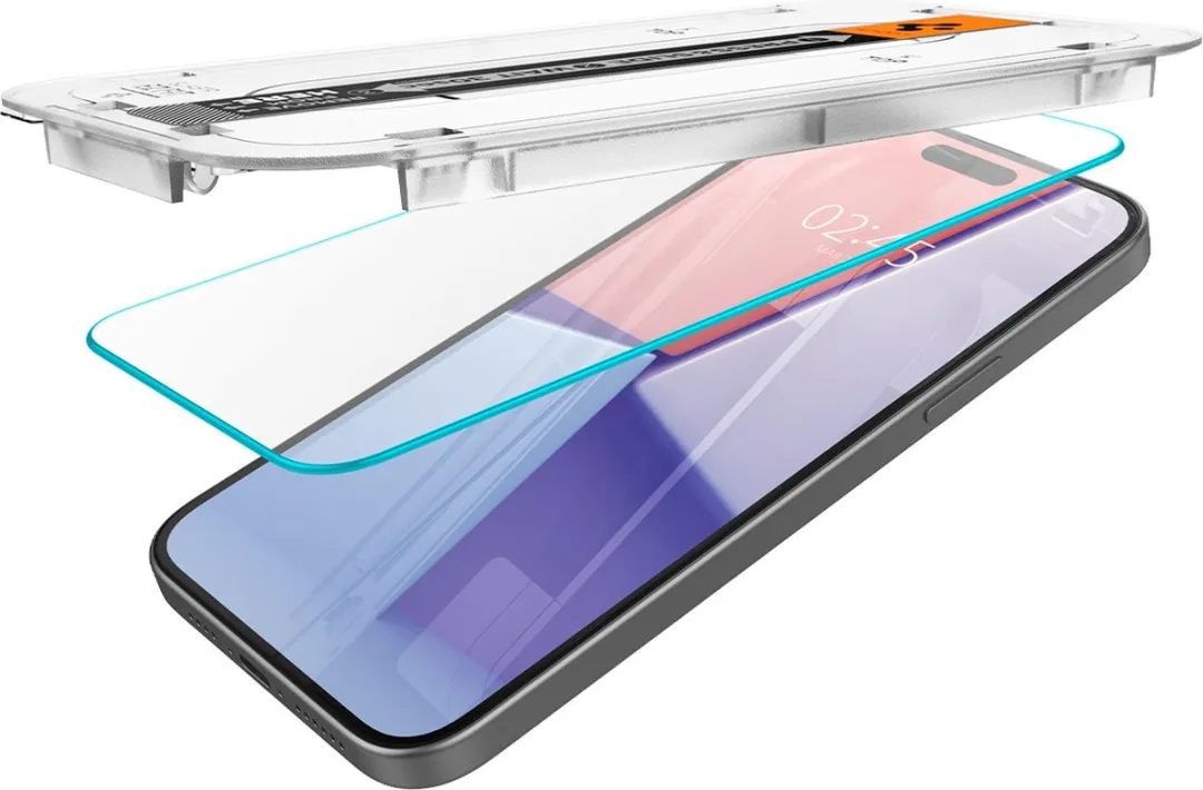 Spigen iPhone 15 Plus Glasbeschermer AGL06883 - 2 Stuks