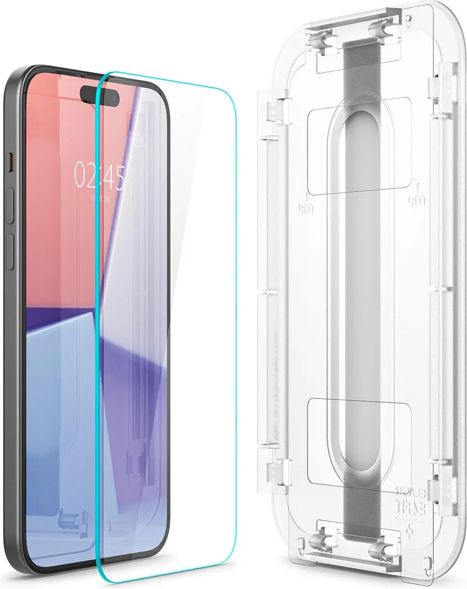 Spigen iPhone 15 Plus Glasbeschermer AGL06883 - 2 Stuks