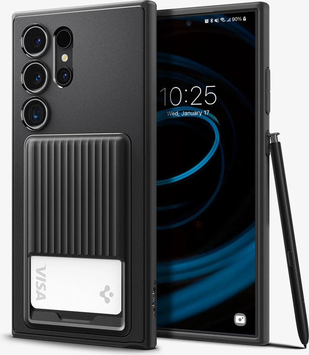 Spigen Liquid Slot ACS07310 Hoesje - Samsung Galaxy S24 Ultra - Zwart