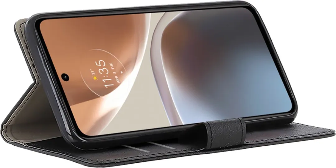 Just in Case Cazy Bookcase Classic Moto G32 Hoesje - 2 Pasjes - Zwart