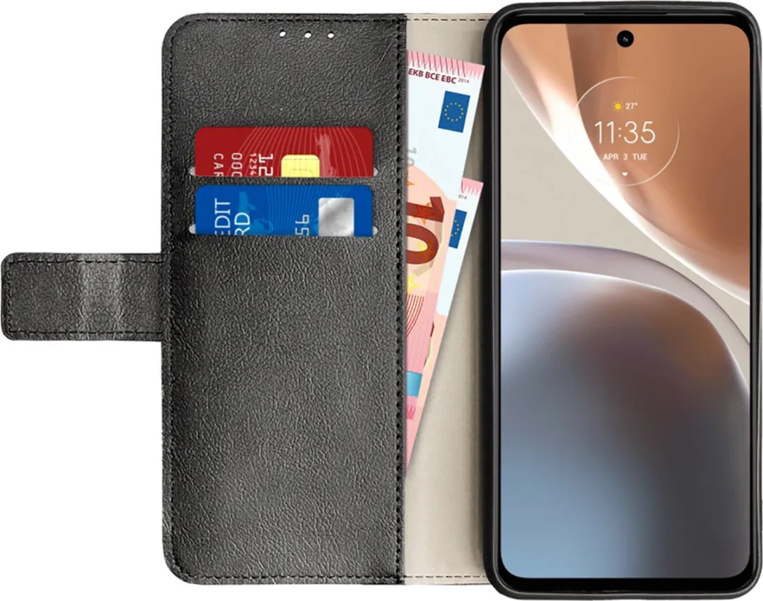 Just in Case Cazy Bookcase Classic Moto G32 Hoesje - 2 Pasjes - Zwart