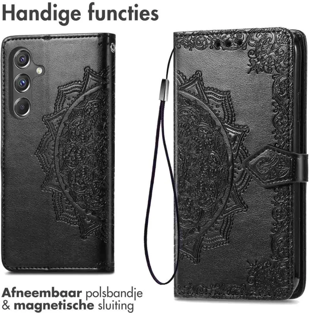 Imoshion Mandala Bookcase Hoesje Samsung Galaxy A15 - Zwart