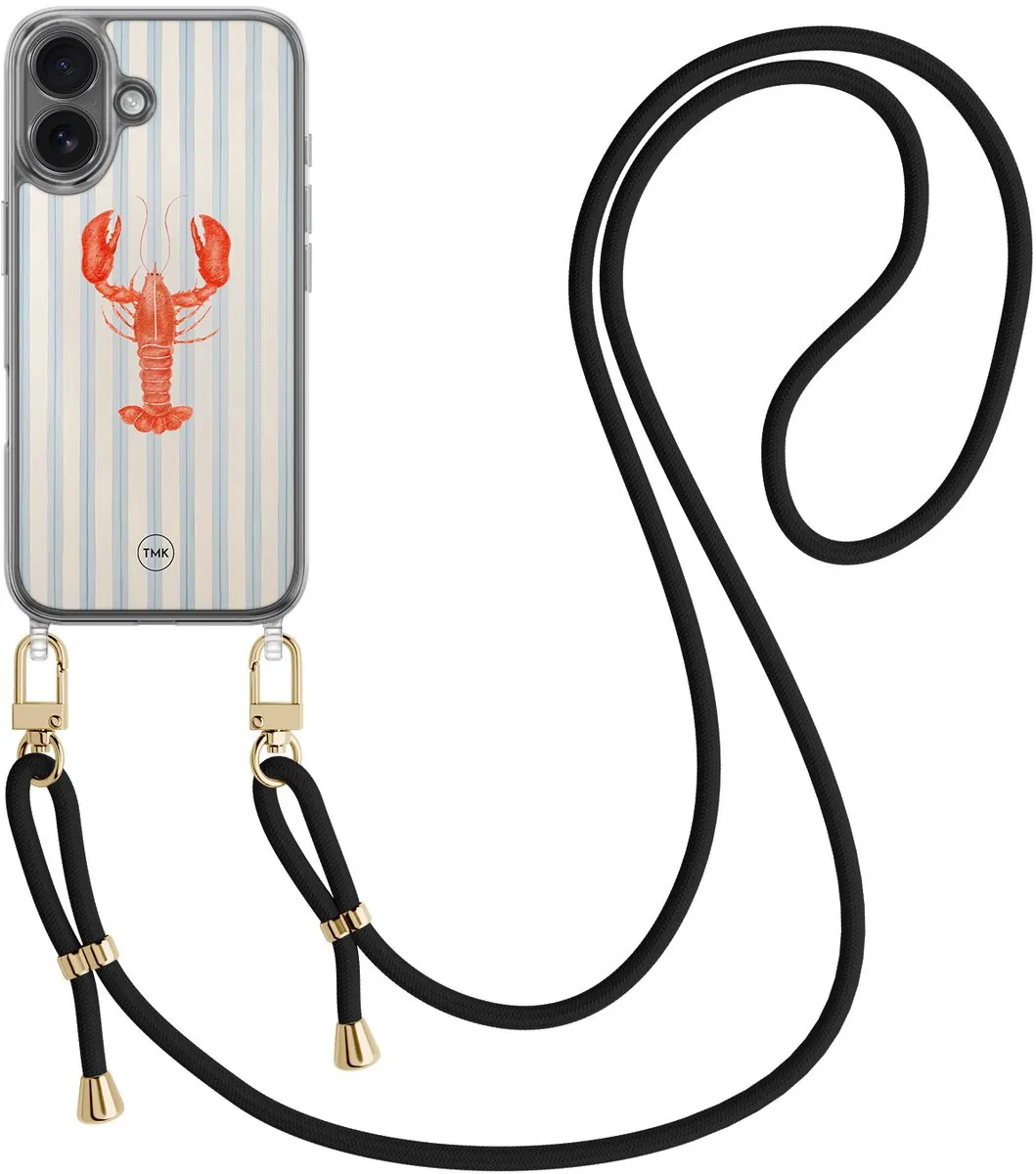 Casevibes Telefoonhoesje iPhone 16 - Blauw Kreeft Gestreept