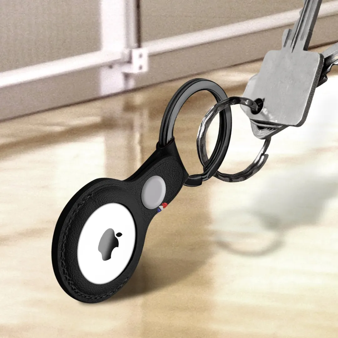 Decoded Sleutelhanger AirTag Full Grain Leer - Zwart