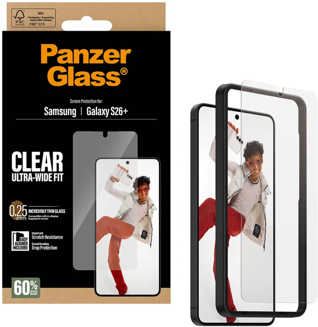 PanzerGlass Ultra-Wide Fit Screenprotector PG64161 - Samsung Galaxy S26 Plus