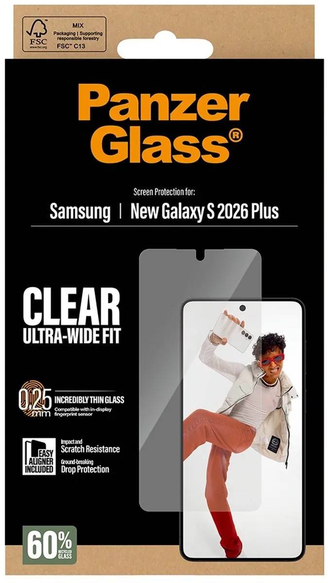 PanzerGlass Ultra-Wide Fit Screenprotector PG64161 - Samsung Galaxy S26 Plus