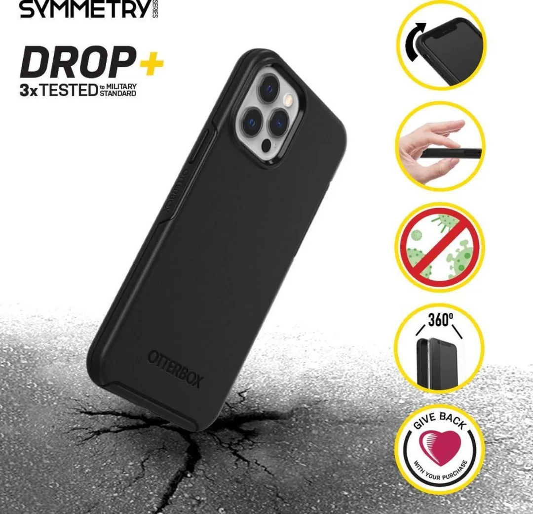 OtterBox Symmetry Hoesje iPhone 12/12 Pro 77-65414 - Zwart