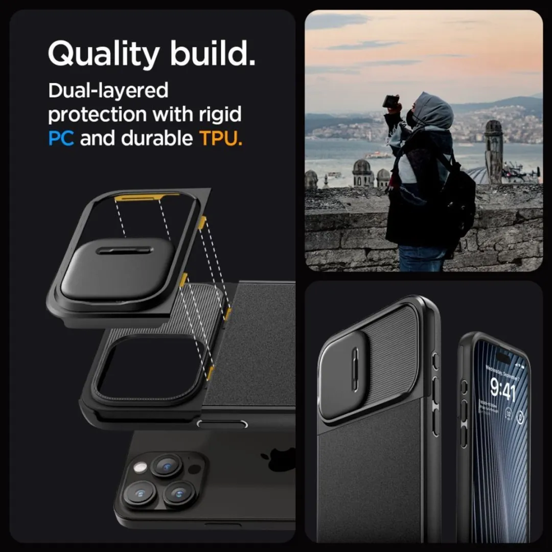Spigen Optik Armor Magfit Case iPhone 15 Pro Max 12135 - Zwart