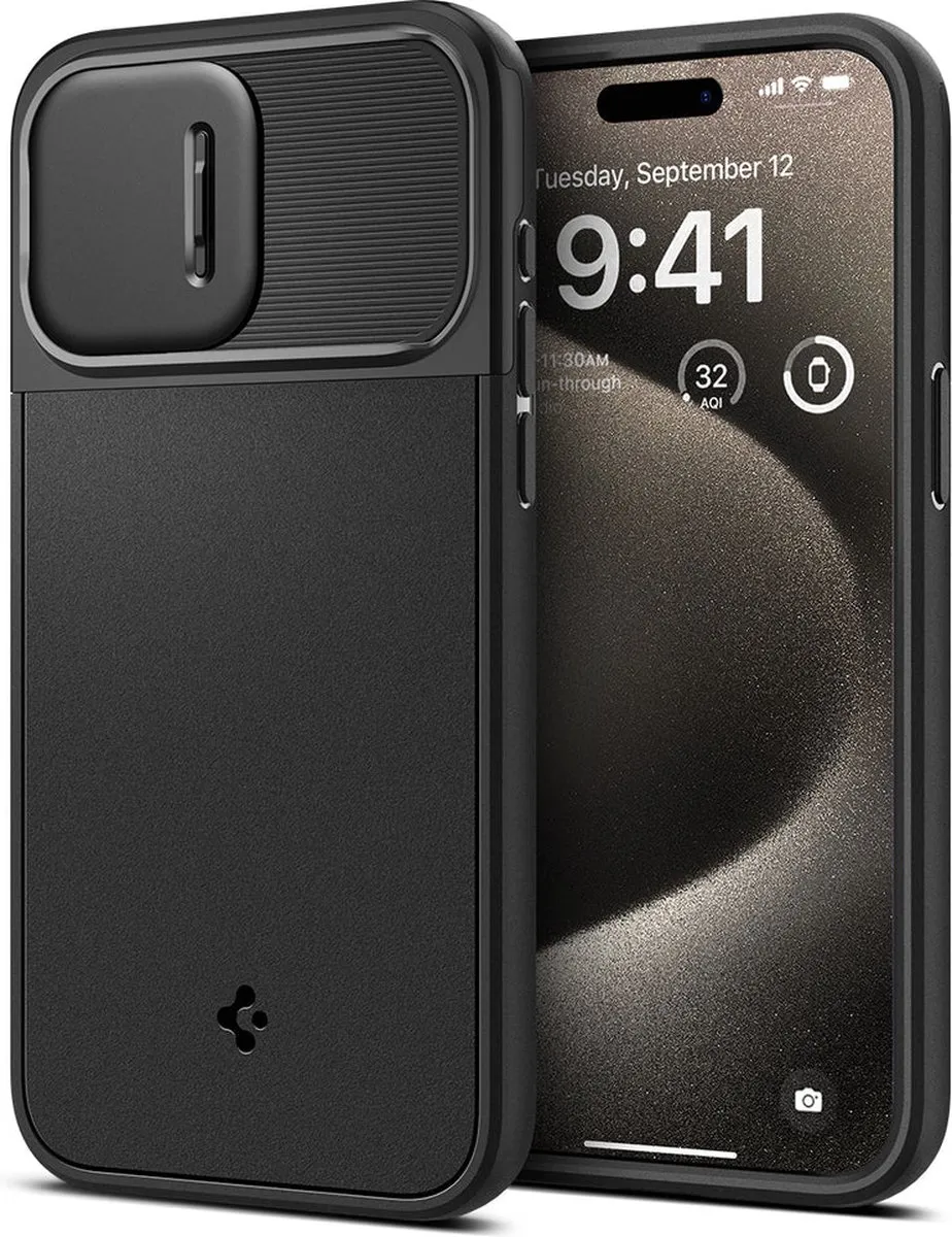 Spigen Optik Armor Magfit Case iPhone 15 Pro Max 12135 - Zwart