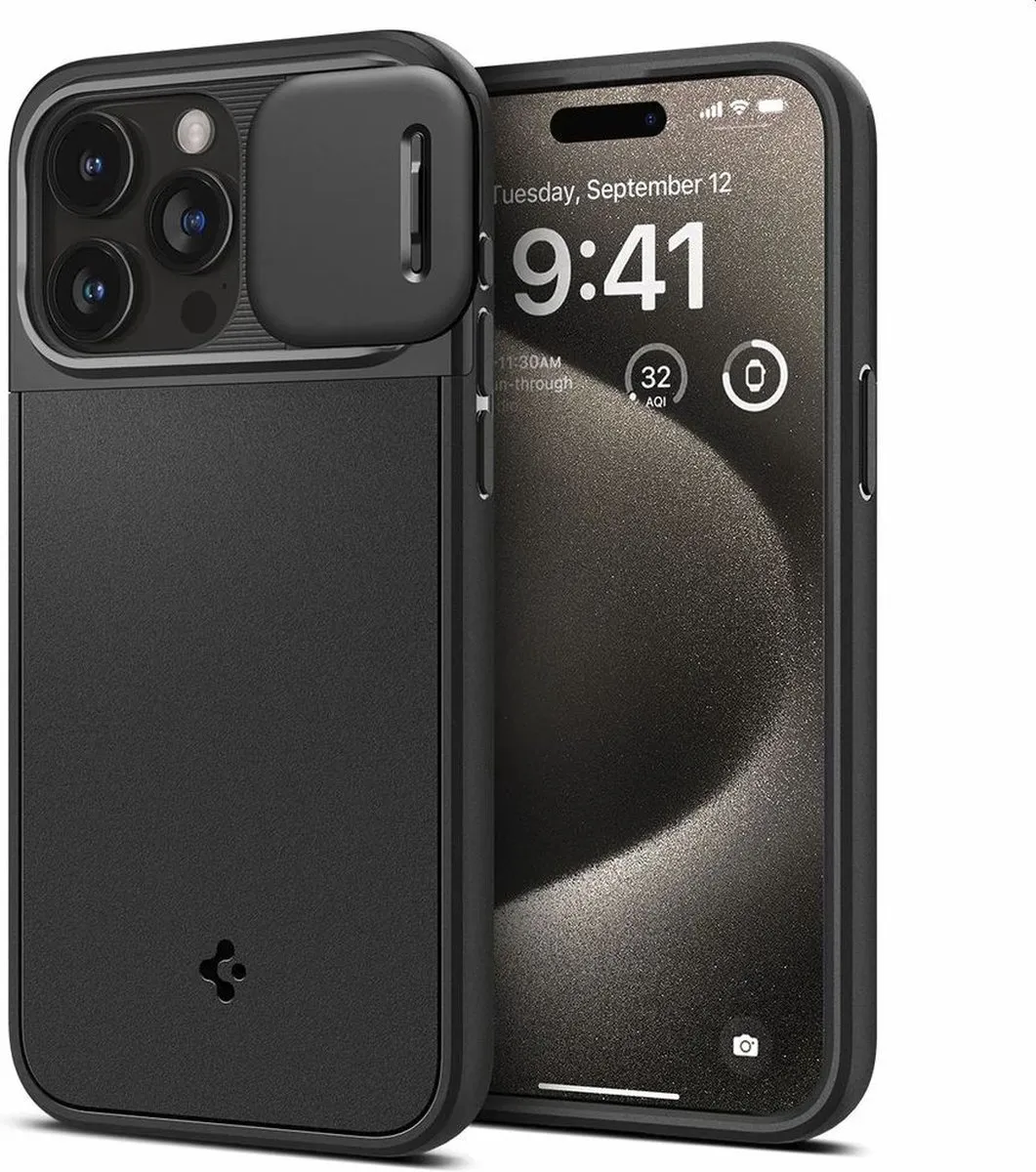 Spigen Optik Armor Magfit Case iPhone 15 Pro Max 12135 - Zwart