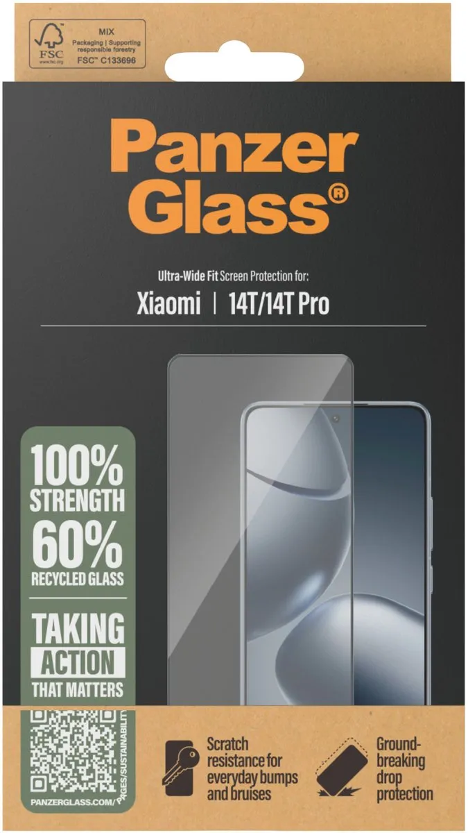 PanzerGlass Ultra-Wide Fit Screenprotector Xiaomi 14T Pro PGRNUWFG58319 - afbeelding 2 van 4