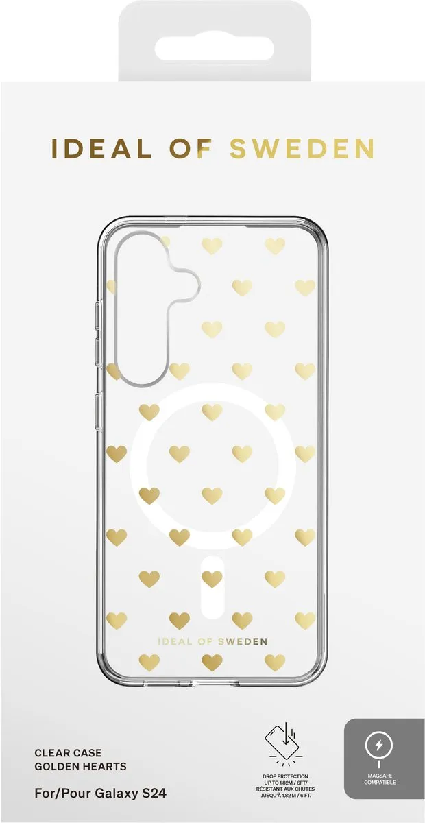 iDeal of Sweden Clear Case MagSafe Golden Hearts - Samsung Galaxy S24 - afbeelding 6 van 6