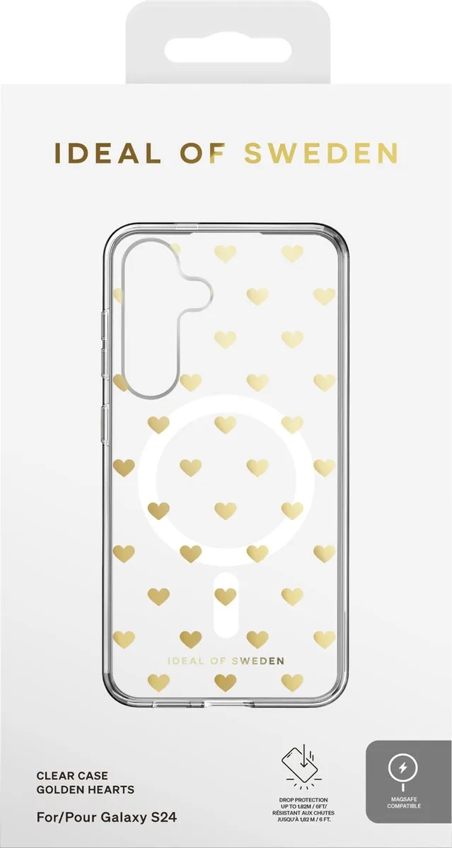 iDeal of Sweden Clear Case MagSafe Golden Hearts - Samsung Galaxy S24