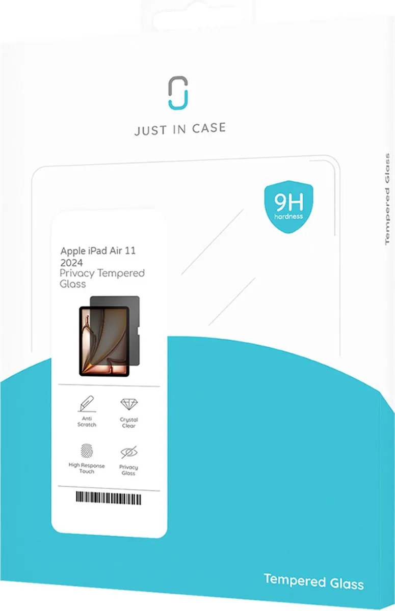 Just in Case Cazy Privacy Screenprotector Apple iPad Air 11 - 8331946 - Zwart