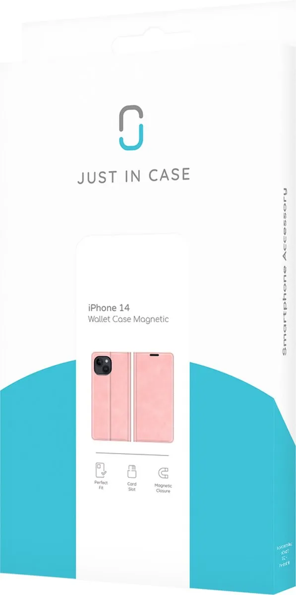 Just in Case Cazy iPhone 14 Hoesje Roze - 4 Pasjes