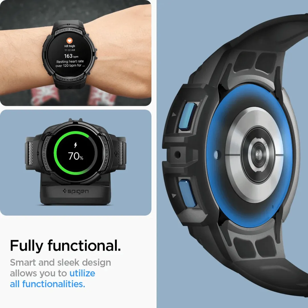 Spigen Rugged Armor Pro - Samsung Galaxy Watch6 44mm - Zwart - afbeelding 6 van 6