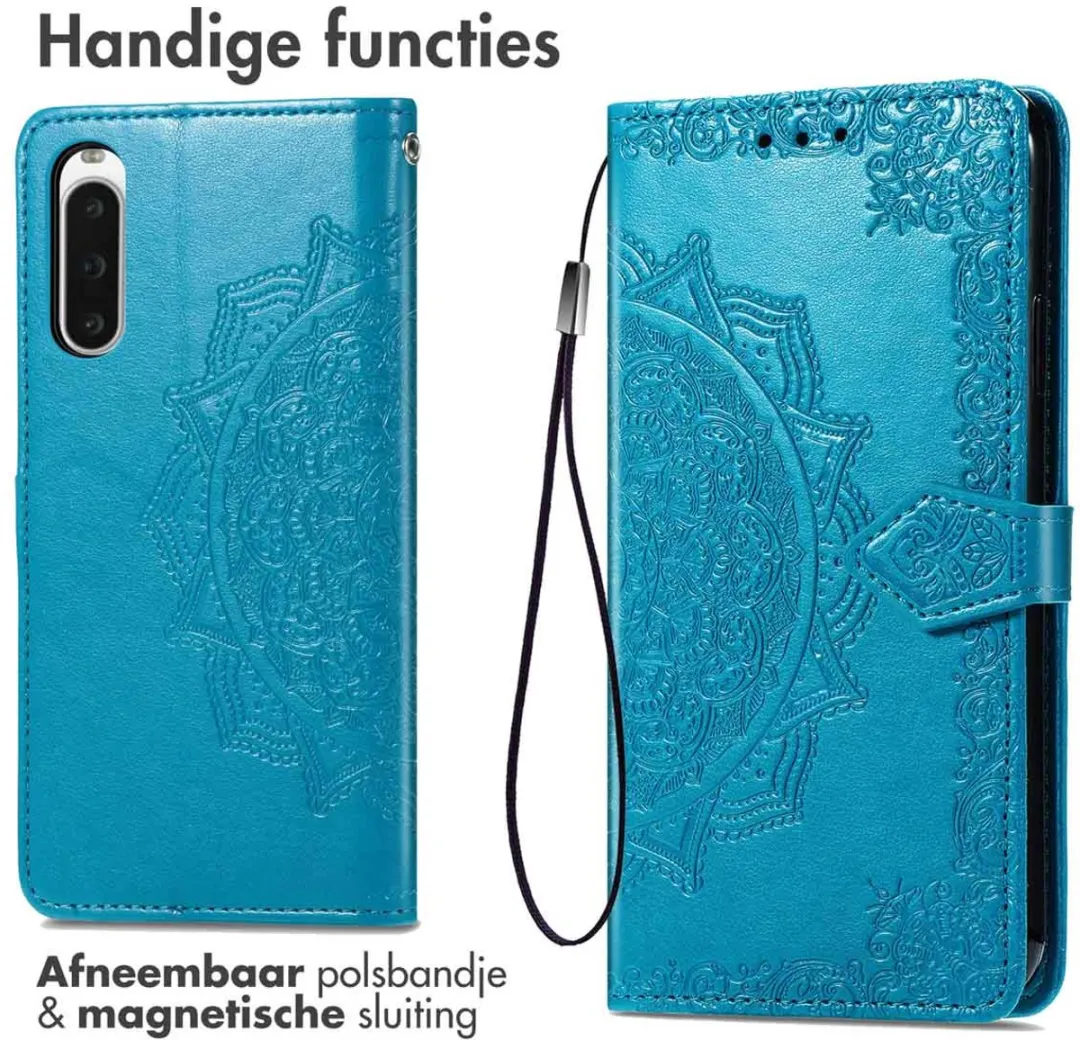 Imoshion Hoesje Sony Xperia 10 V Mandala Bookcase - 3 Pasjes - Turquoise - afbeelding 2 van 5