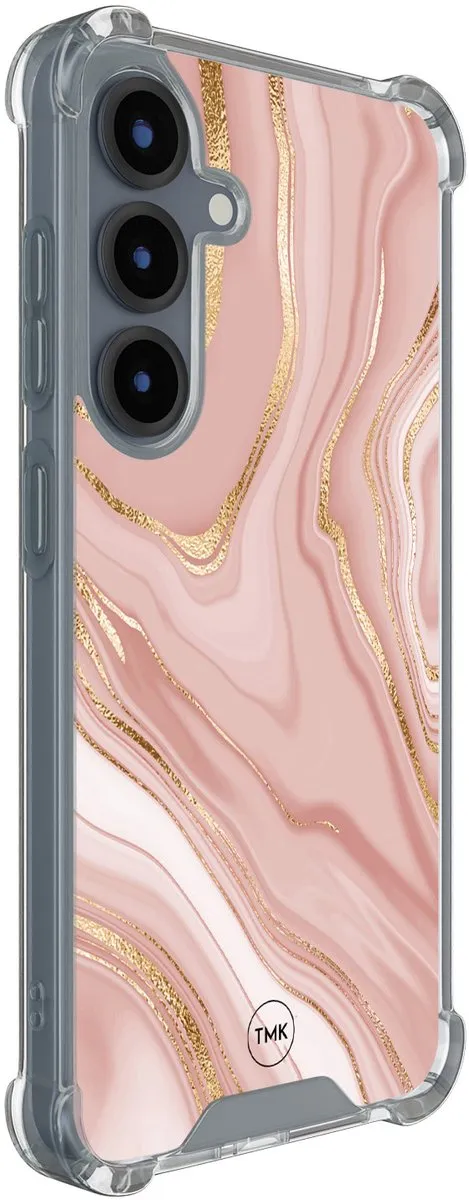 Casevibes Shockproof Hoesje Samsung Galaxy S25 - Roze Marble