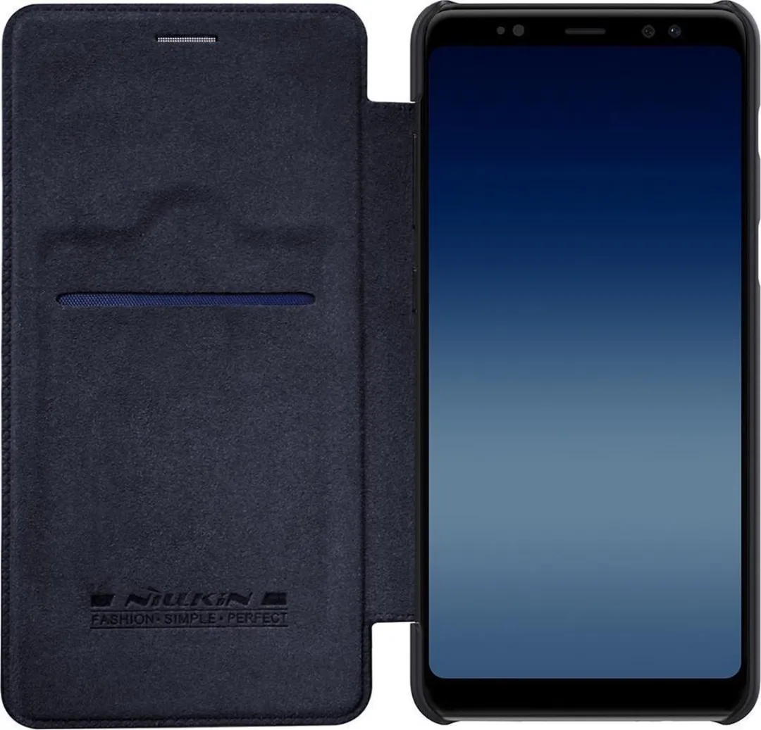 Nillkin Qin Series PU Hoes Samsung Galaxy A8+ 2018 - Zwart - afbeelding 2 van 6