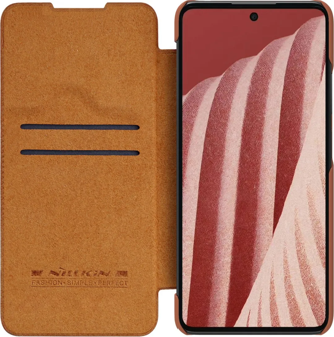 Nillkin Qin Leren Holsterhoes - Samsung Galaxy A73 - Bruin - afbeelding 2 van 6