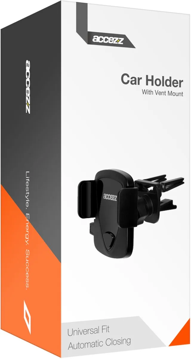 Accezz Telefoonhouder Auto Ventilatierooster SH00041236 - Universeel 90" - Zwart