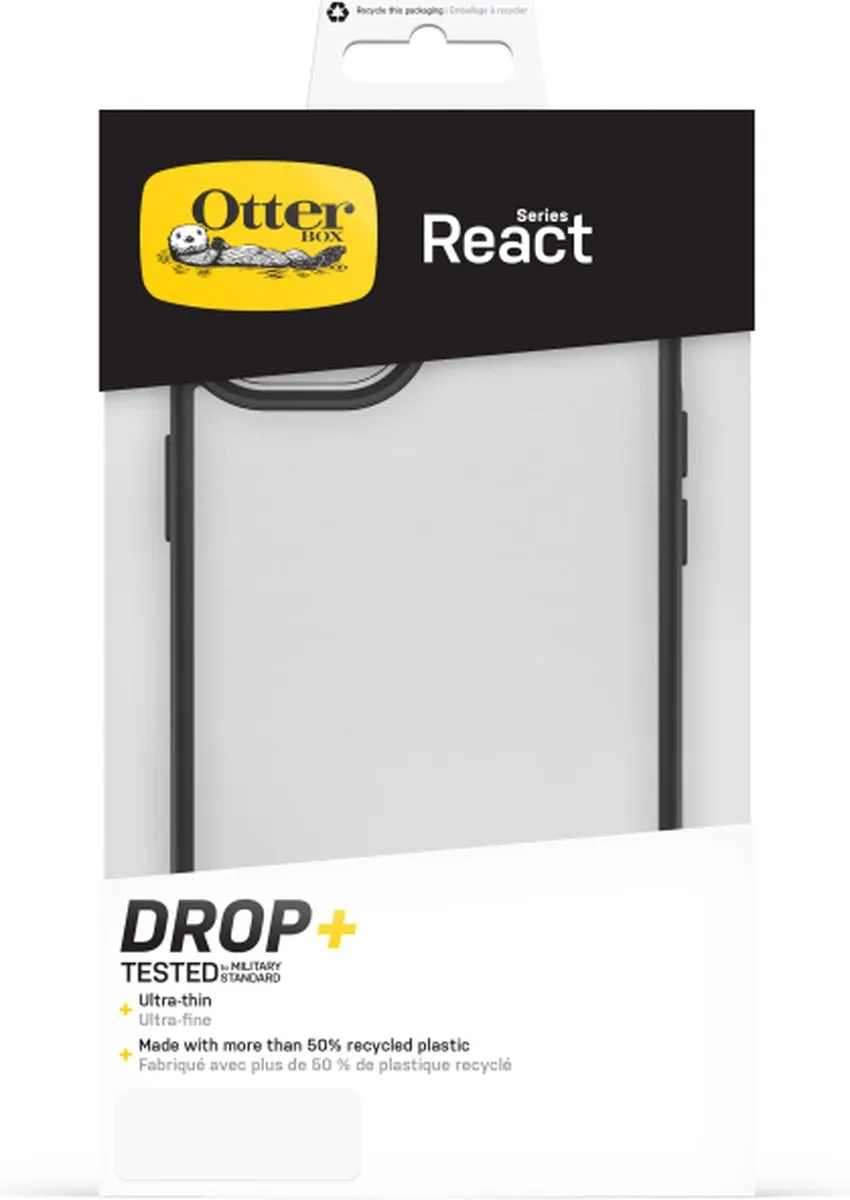 OtterBox React 77-92768 Hoesje - iPhone 15 Plus - Transparant Zwart - afbeelding 6 van 6