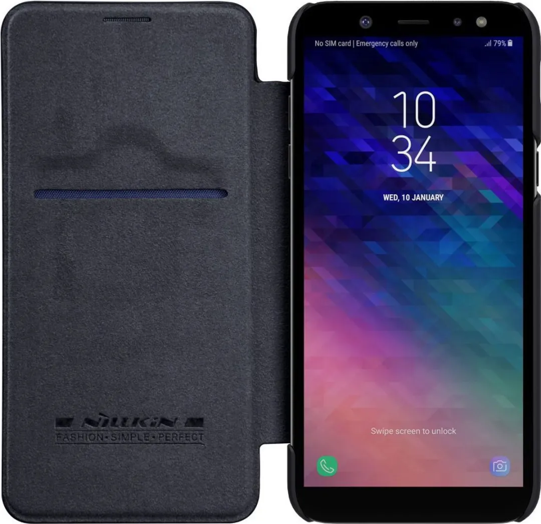 Nillkin Qin Series Hoesje Samsung Galaxy A6 - Zwart