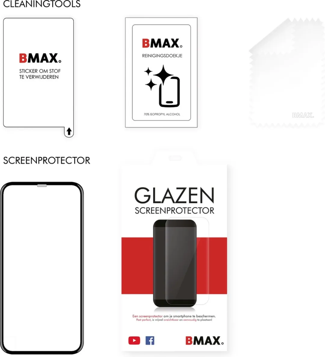 BMAX BMAX-IXR02-01 Screenprotector iPhone XR - Full Cover