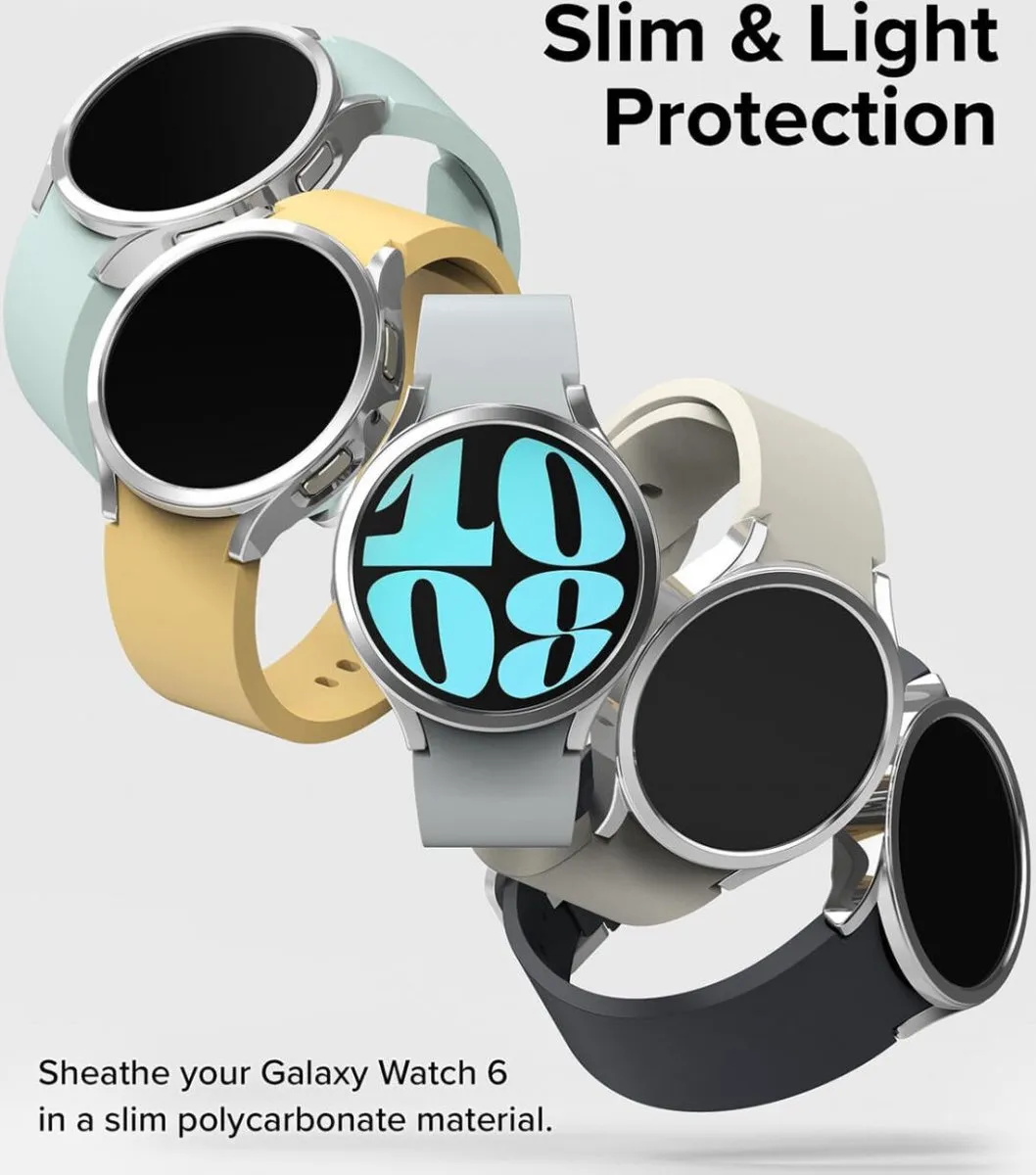 Ringke Slim Hoesje Samsung Galaxy Watch 6 40mm - Transparant Zilver - 2 Stuks