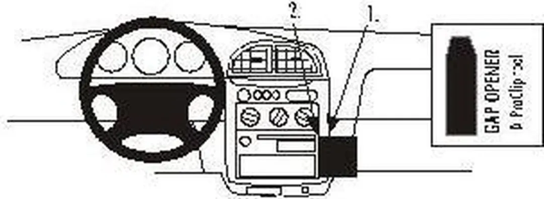 Brodit ProClip 852709 Telefoonhouder - Zwart - Kia Sportage 1999-2004