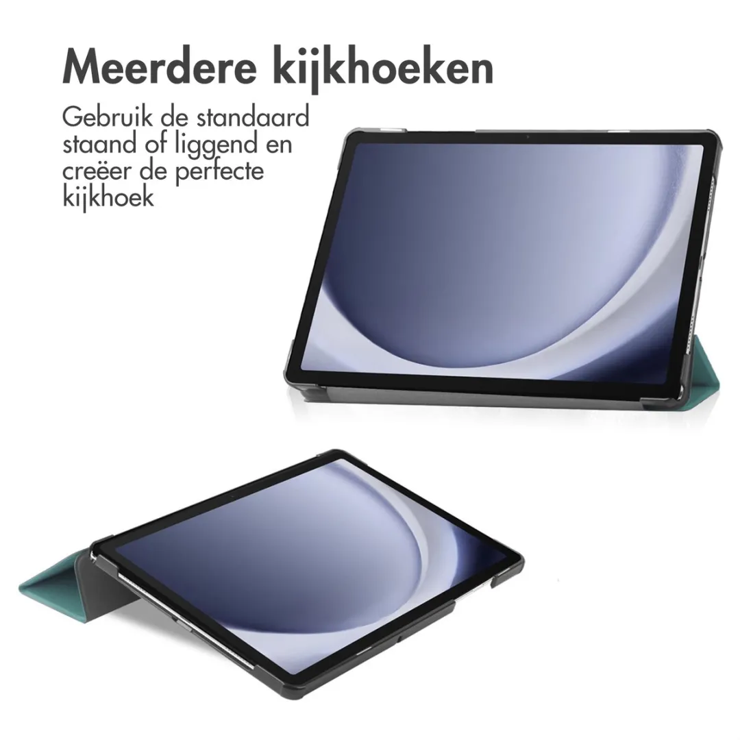 imoshiion Tablethoes Samsung Galaxy Tab A9 Plus - Trifold Bookcase SH00066632 - Donkergroen