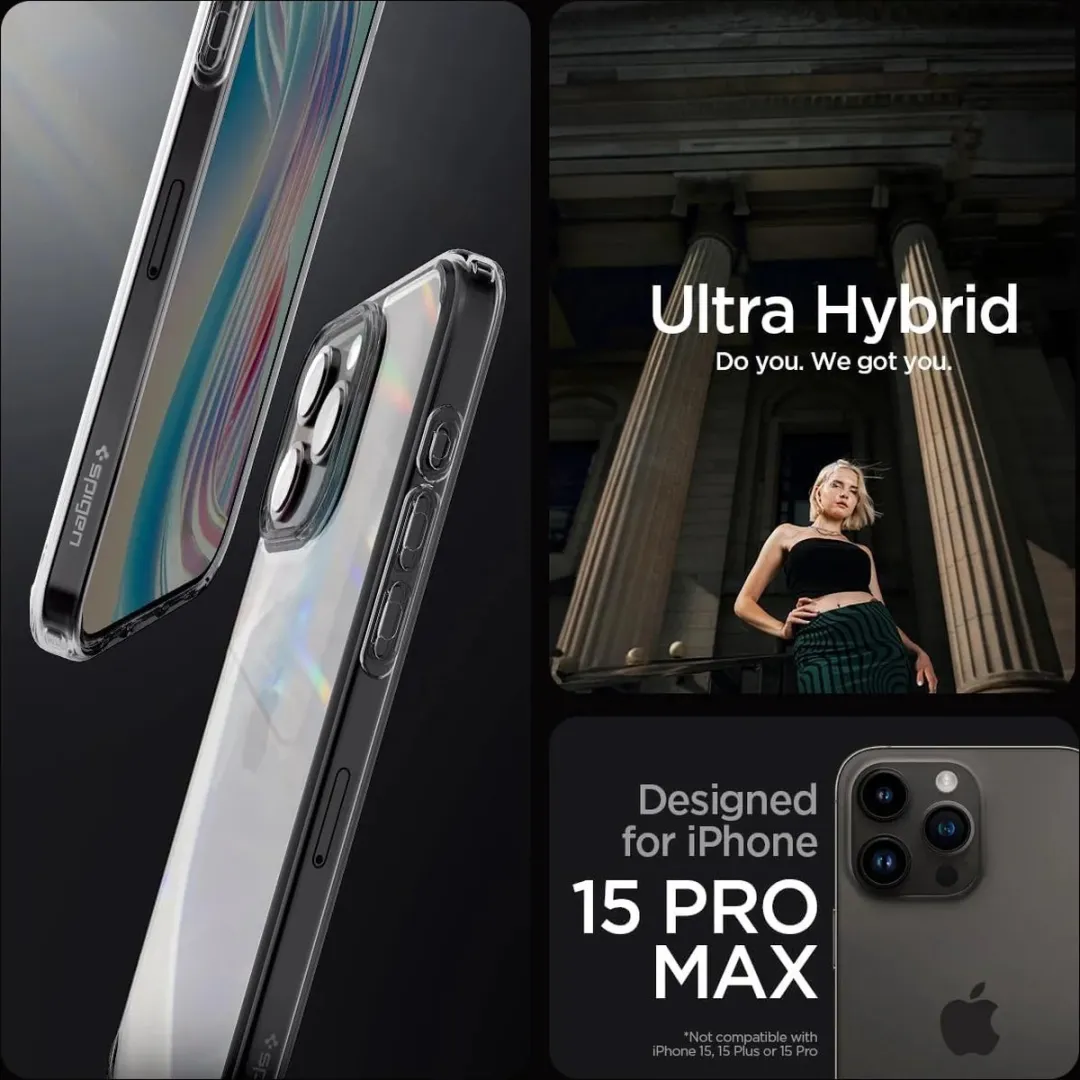 Spigen Ultra Hybrid ACS06567 Hoesje - iPhone 15 Pro Max - Transparant