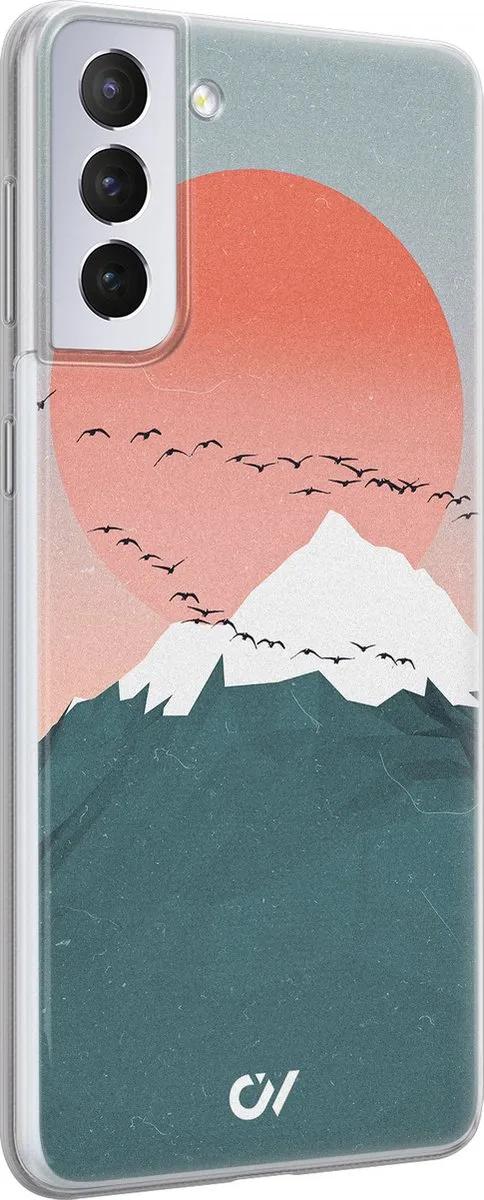 Casevibes Galaxy S21 Hoesje Mountain Birds - Blauw - S/S21/UV/030