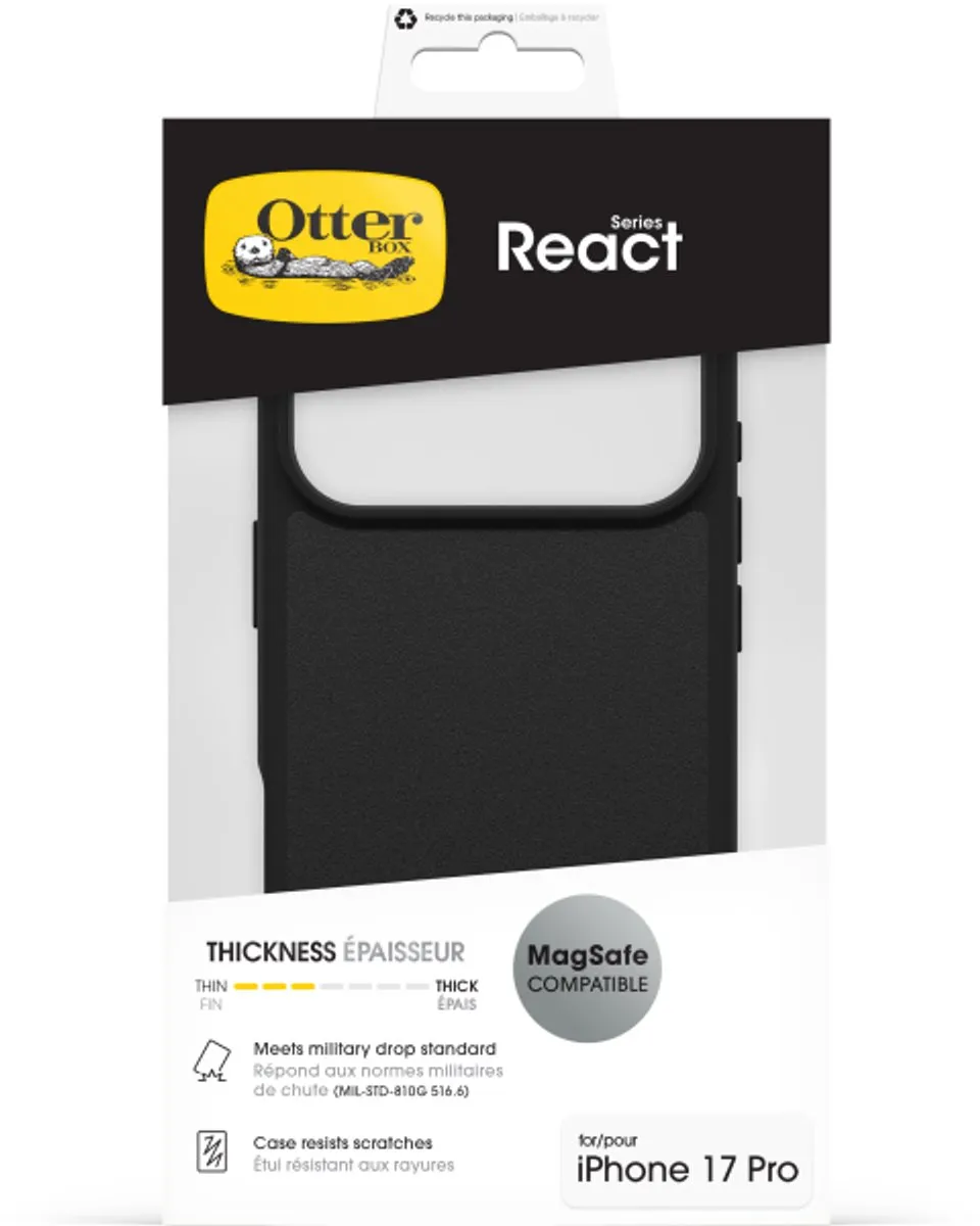 OtterBox React MagSafe Hoesje 77-98651 - iPhone 17 Pro Max - Transparant/Zwart - afbeelding 6 van 6