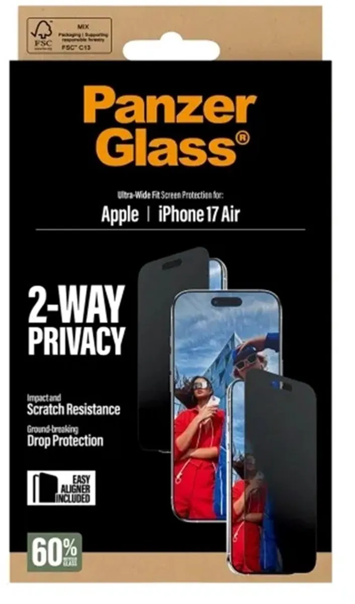 PanzerGlass PG74944 Screenprotector iPhone Air - Privacy Zwart - afbeelding 6 van 6