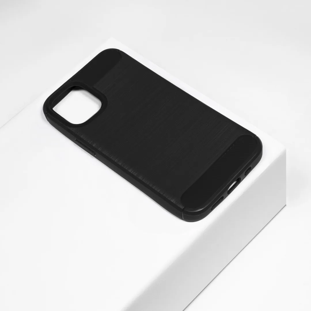 BMAX Carbon Soft Case iPhone 12 - Zwart
