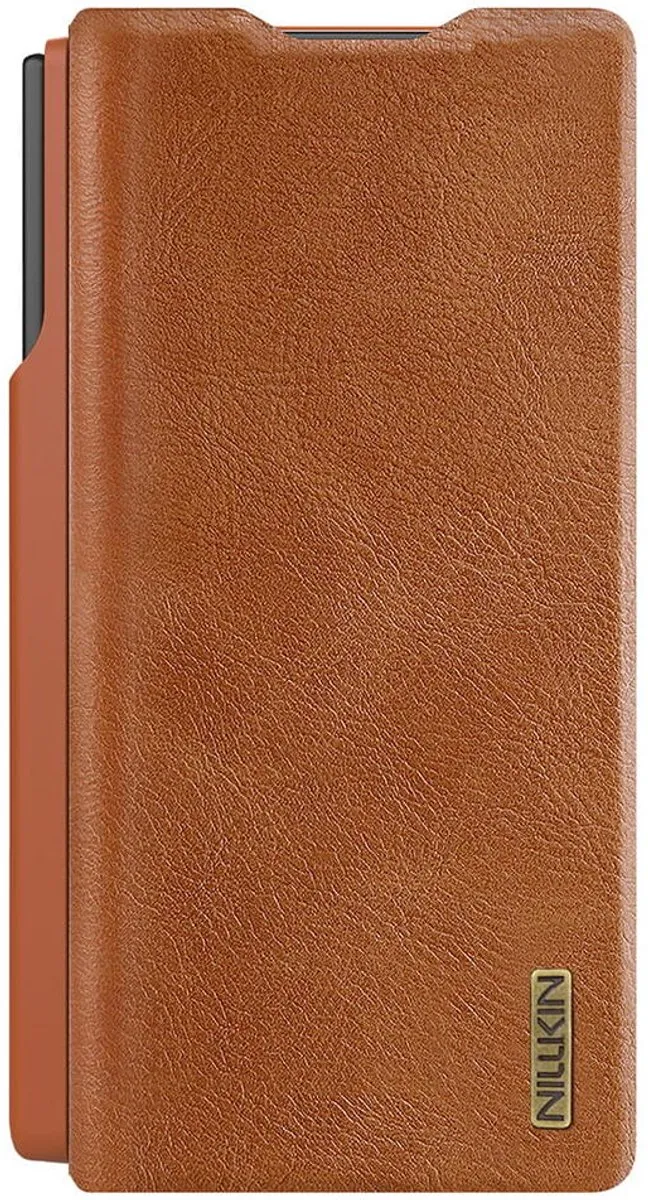Nillkin Qin Leather Hoesje Samsung Galaxy Z Fold 7 Pen Edition - Bruin