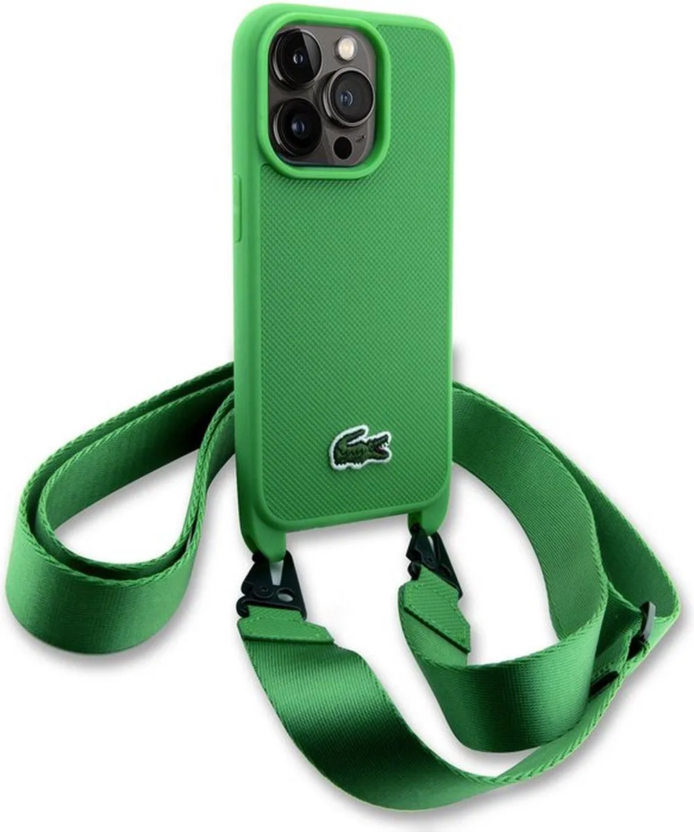 Lacoste Petit Pique Crossbody Back Case - iPhone 15 Pro Max Groen