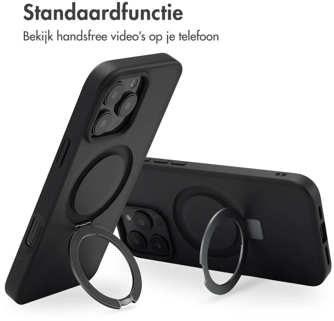Accezz Hoesje iPhone 16 Pro Max - MagSafe Ring Stand - Zwart