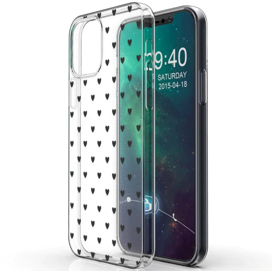 Imoshion Hoesje iPhone 12 Mini Hearts All Over Black