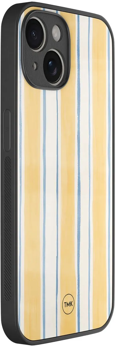 Casevibes iPhone 14 Hoesje - Geel Gestreept - TPU Luxe